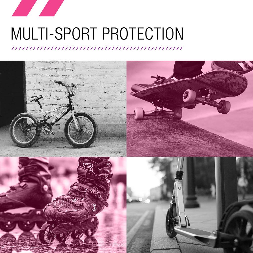 80Six Dual Certified Kids Bike, Skate, And Scooter Helmet, Pink Purple Fade, Small/Medium - Ages 8+