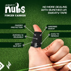 Jerkfit Nubs, Finger Caddies - Thumb And Finger Sleeves To Prevent Golf Blisters. (Black, Medium)