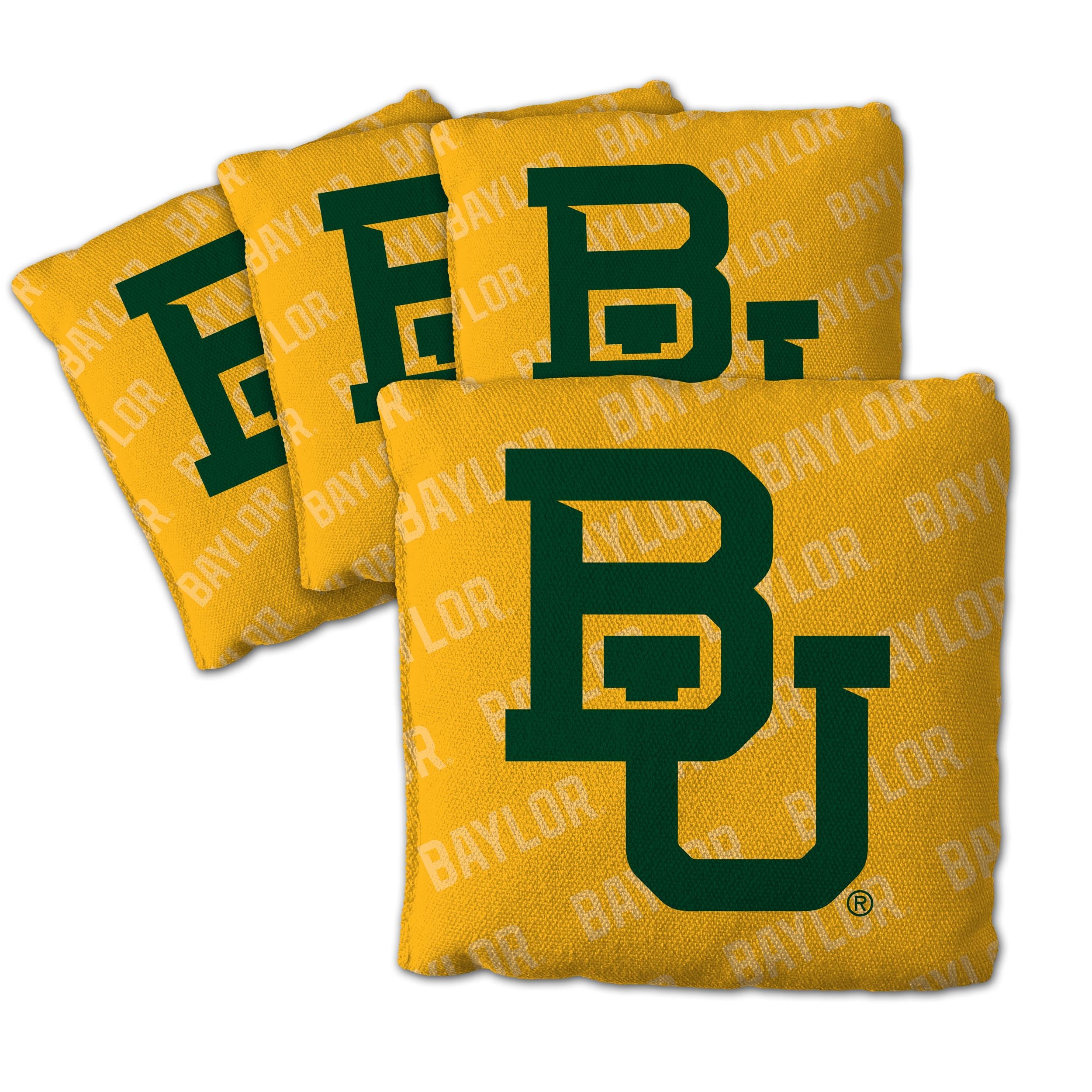 YouTheFan Officially-Licensed NCAA Baylor Bears Set of 4 Cornhole Bags - All Weather Regulation 6    x 6    Size - 16oz Weight -