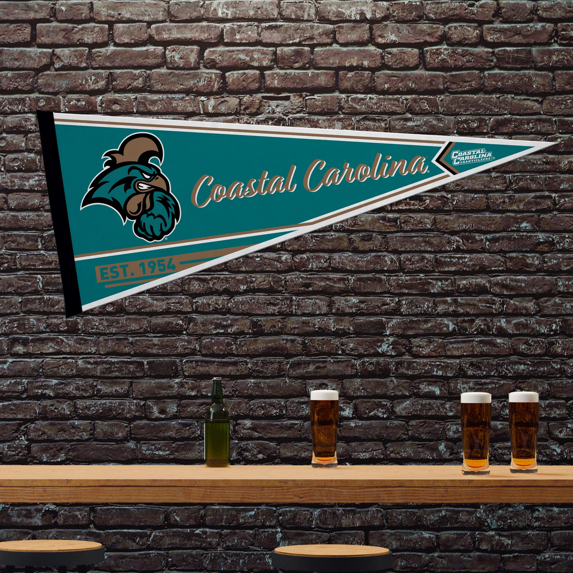 Rico Industries Ncaa Coastal Carolina Chanticleers Classic 12'' X 30'' Felt Wall D  Cor Pennant - Great For Home/Bed Room/Man Ca