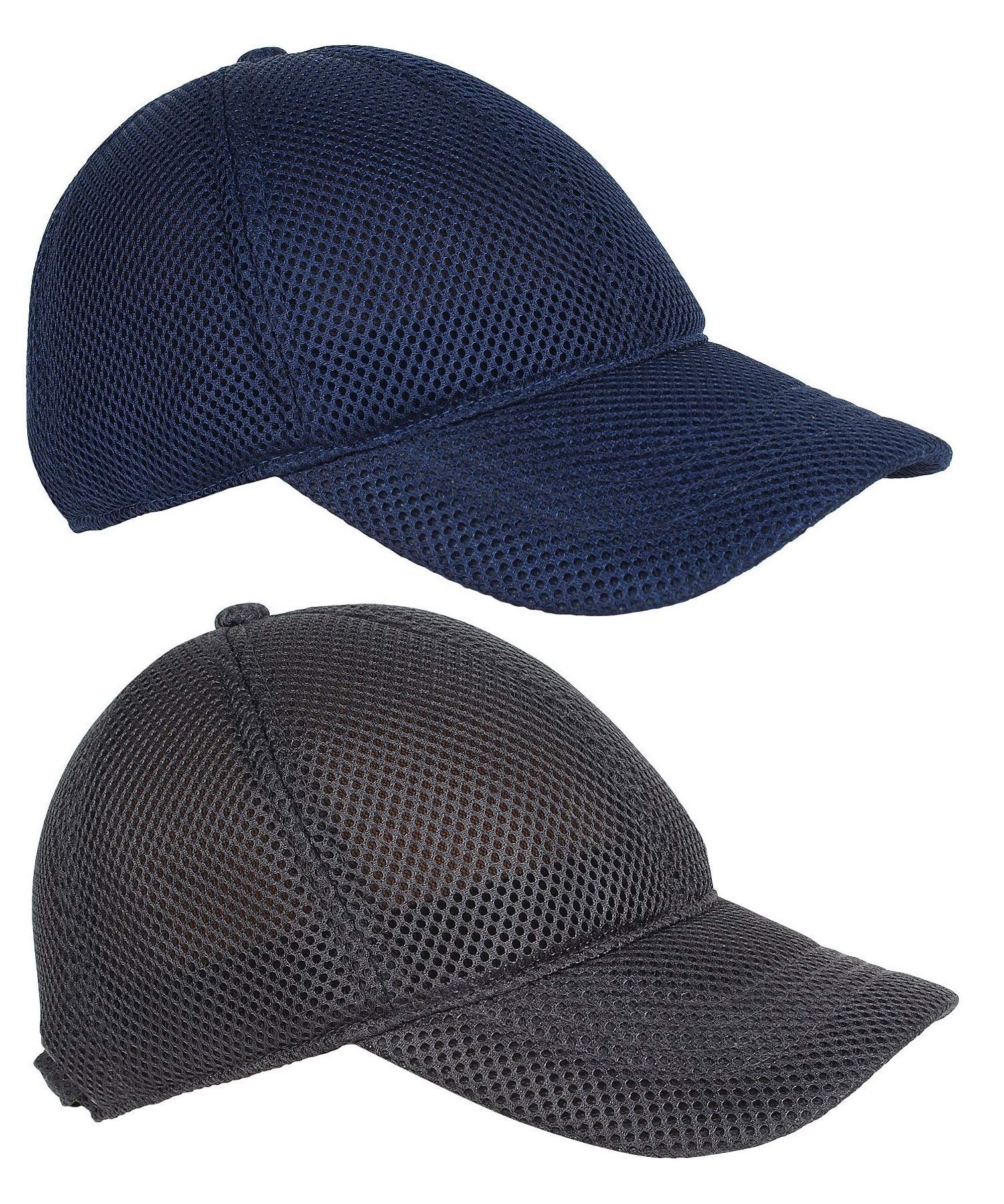 Zacharias G3E MenS Net Baseball Cap Blue & Dark Grey Free Size Pack Of 2