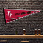 Rico Industries Nba Basketball Houston Rockets Personalized - Custom 12'' X 30'' Soft Felt Pennant - Ez To Hang