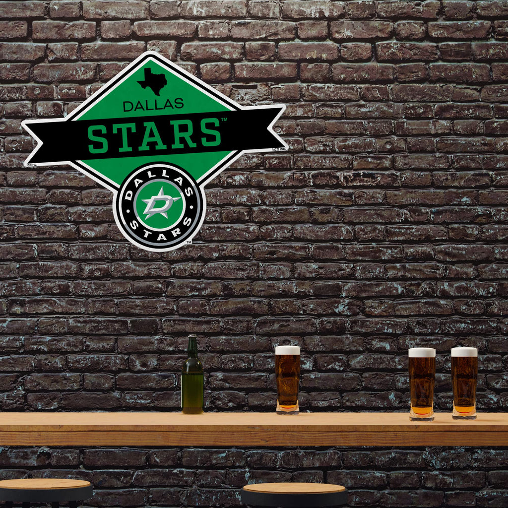 Rico Industries Nhl Hockey Dallas Stars Diamond Shape Cut Pennant - Home And Living Room D  Cor - Soft Felt Ez To Hang