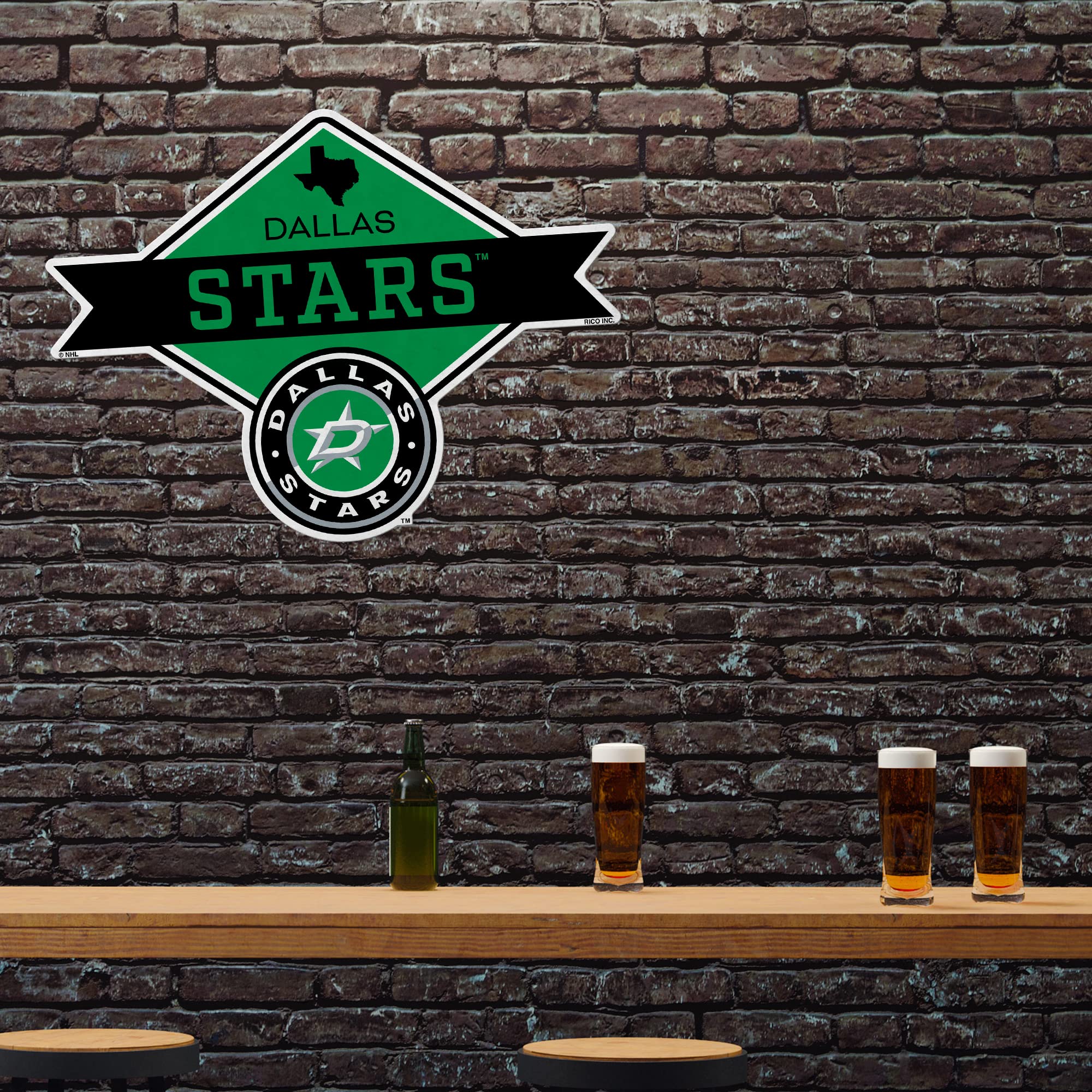 Rico Industries Nhl Hockey Dallas Stars Diamond Shape Cut Pennant - Home And Living Room D  Cor - Soft Felt Ez To Hang