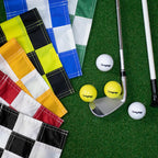 Kingtop Checkered Golf Flag 8X6 Inch - Mixed Color, 420D Nylon, Tube Inserted - Mini Practice Putting Green Flags For Yard, 6-Pa