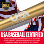 Franklin Sports Metal Youth Baseball Bat - Heist Kids Bats For Ages 8-12 - 2 5/8'' Inch Big Barrel - Youth Drop -9 - Usa Basebal