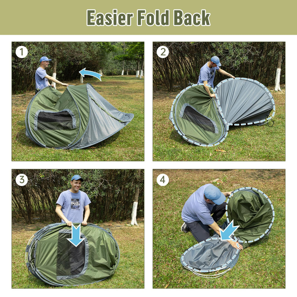 Night Cat Pop-Up Camping Tent: 2 Person Tent Waterproof Instant Easy Setup Family Tent
