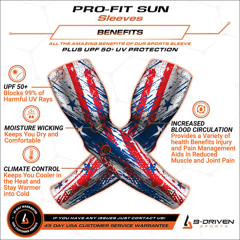 Compression Arm Sleeves For Sun Protection Upf 50+ - Athletic Baseball Basketball Golf Football Sun Sleeves - Cooling Sleeves To