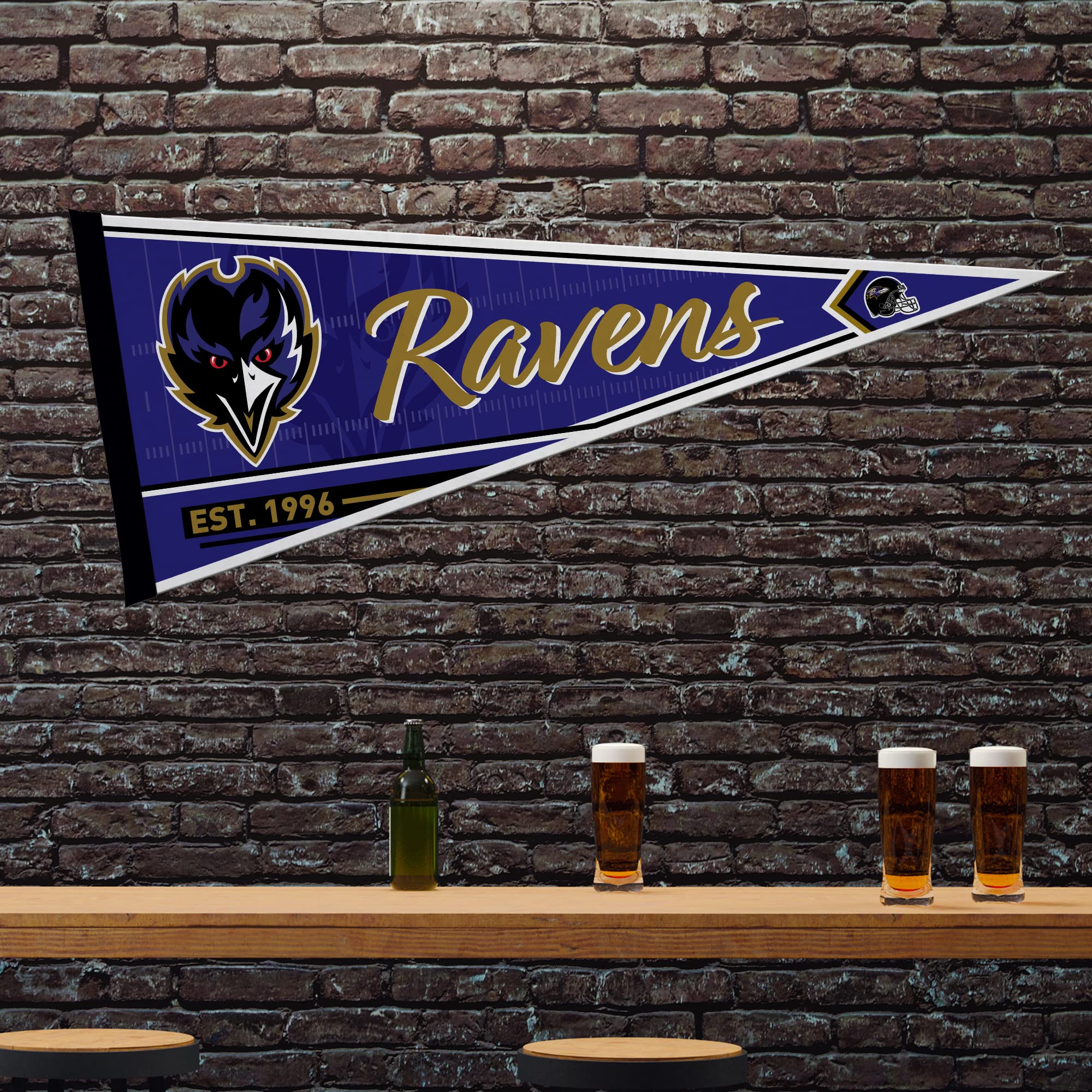 Rico Industries Nfl Football Baltimore Ravens Classic 12'' X 30'' Felt Wall D  Cor Pennant - Great For Home/Bed Room/Man Cave D