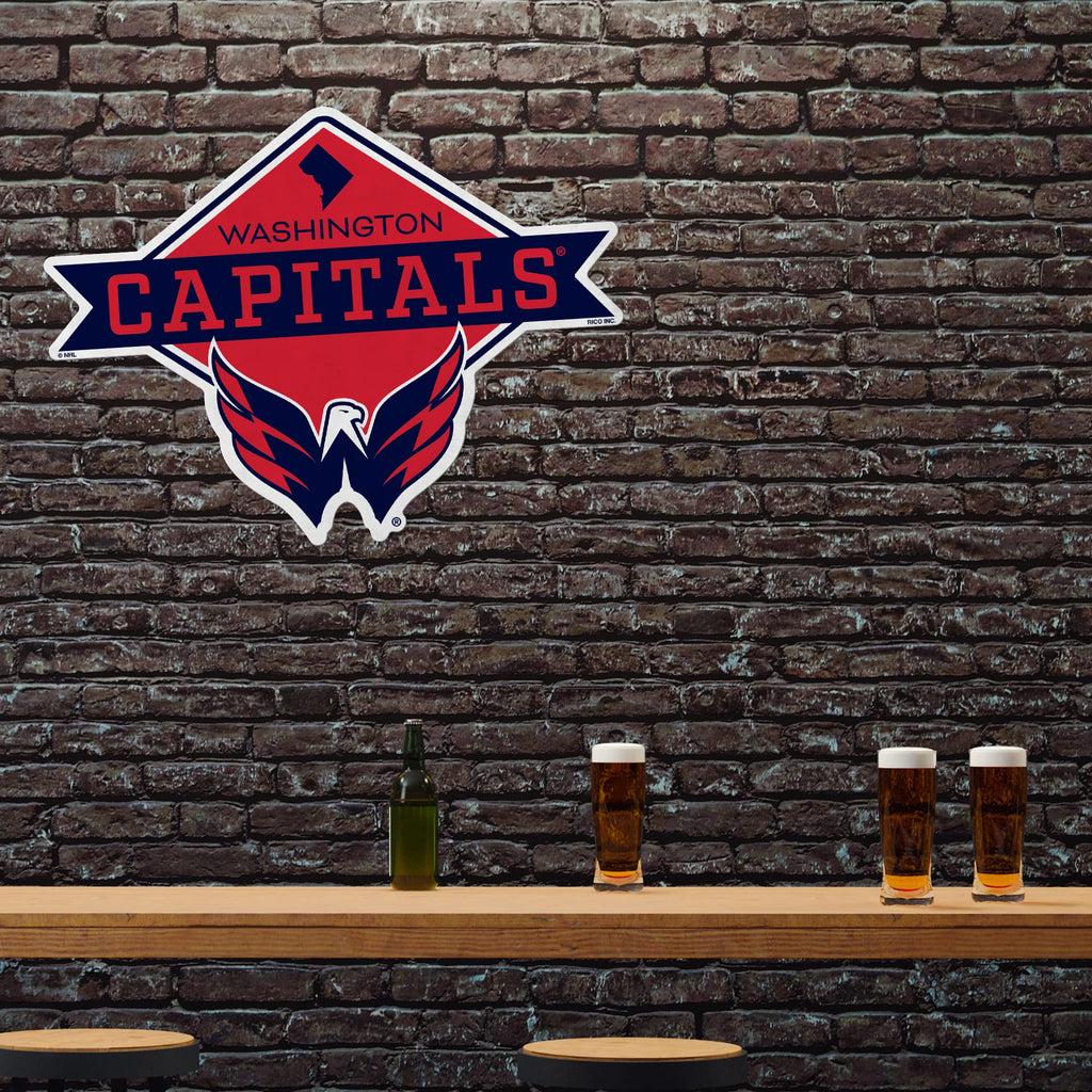 Rico Industries Nhl Washington Capitals Diamond Shape Cut Pennant - Home And Living Room D  Cor - Soft Felt Ez To Hang