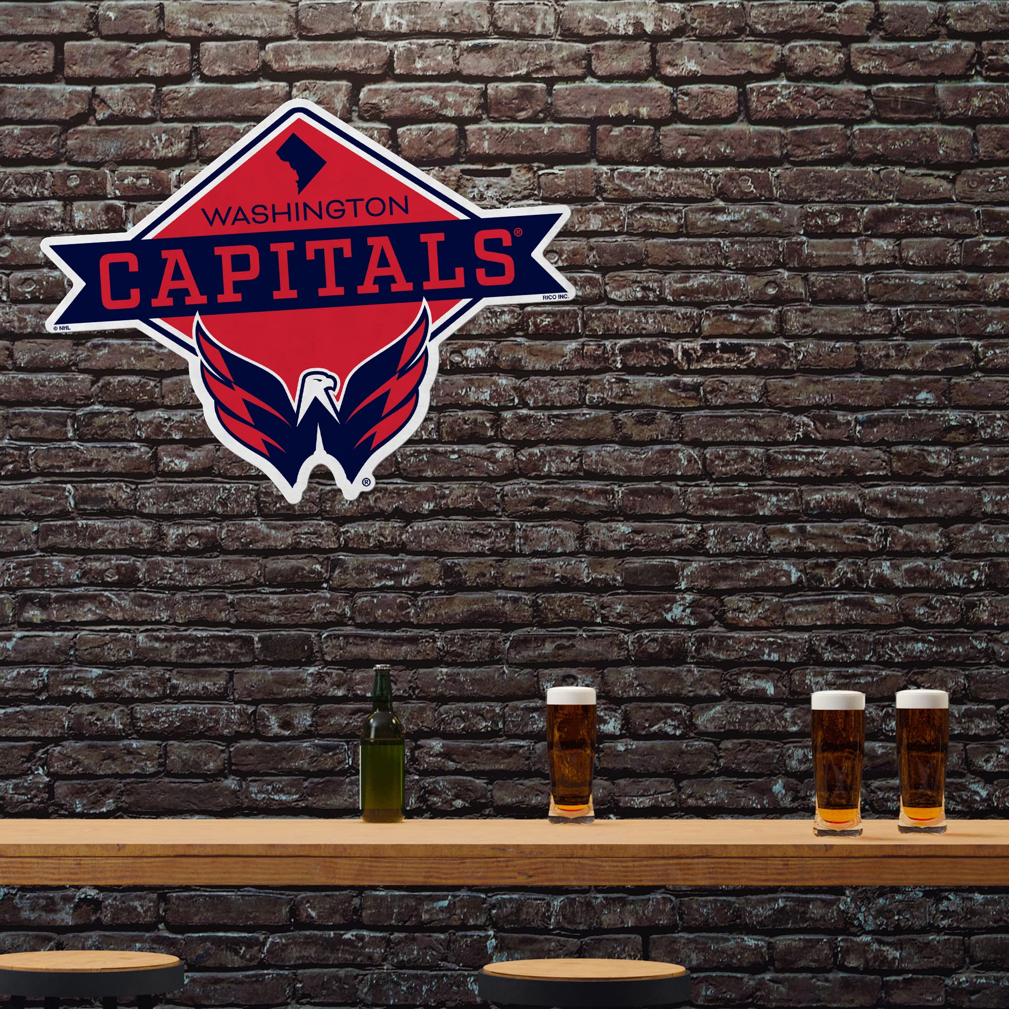 Rico Industries Nhl Washington Capitals Diamond Shape Cut Pennant - Home And Living Room D  Cor - Soft Felt Ez To Hang