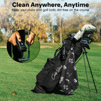 Caddy Splash Golf Club Brush Pro With Water (Black) - Heavy Duty Retractable Clip- Push Button For Easy Cleaning With Nylon Bris