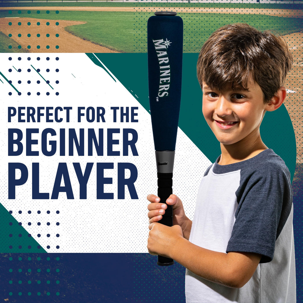 Franklin Sports Seattle Mariners Foam Bat & Ball Set - 21'' Soft Jumbo Team Baseball Bat And Ball Team Logo - Mlb Official Licen