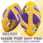 Franklin Sports Nfl Minnesota Vikings Football - Youth Football - Mini 8.5'' Rubber Ball - Perfect For Kids - Team Logos And Col