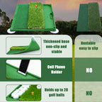 Pgm Golf Mat, 3-In-1 Golf Hitting Mats Practice With Ball Tray, Golf Hitting Training Aids For Backyard Driving Chipping Indoor