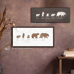 Mama Bear And Cubs - Personalized Mothers Day Gift From Children (6.5''X18'' Block Mount, 5 Cubs)