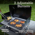 Coleman Tabletop 2-In-1 Grill & Stove With 2 Adjustable Burners, Propane Grill/Stove With Push-Button Starter, Wind Guards, Grea