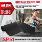 Spri Hanging Exercise Mat, Fitness & Yoga Mat For Group Fitness Classes, Commercial Grade Quality With Reinforced Holes, 71''L X