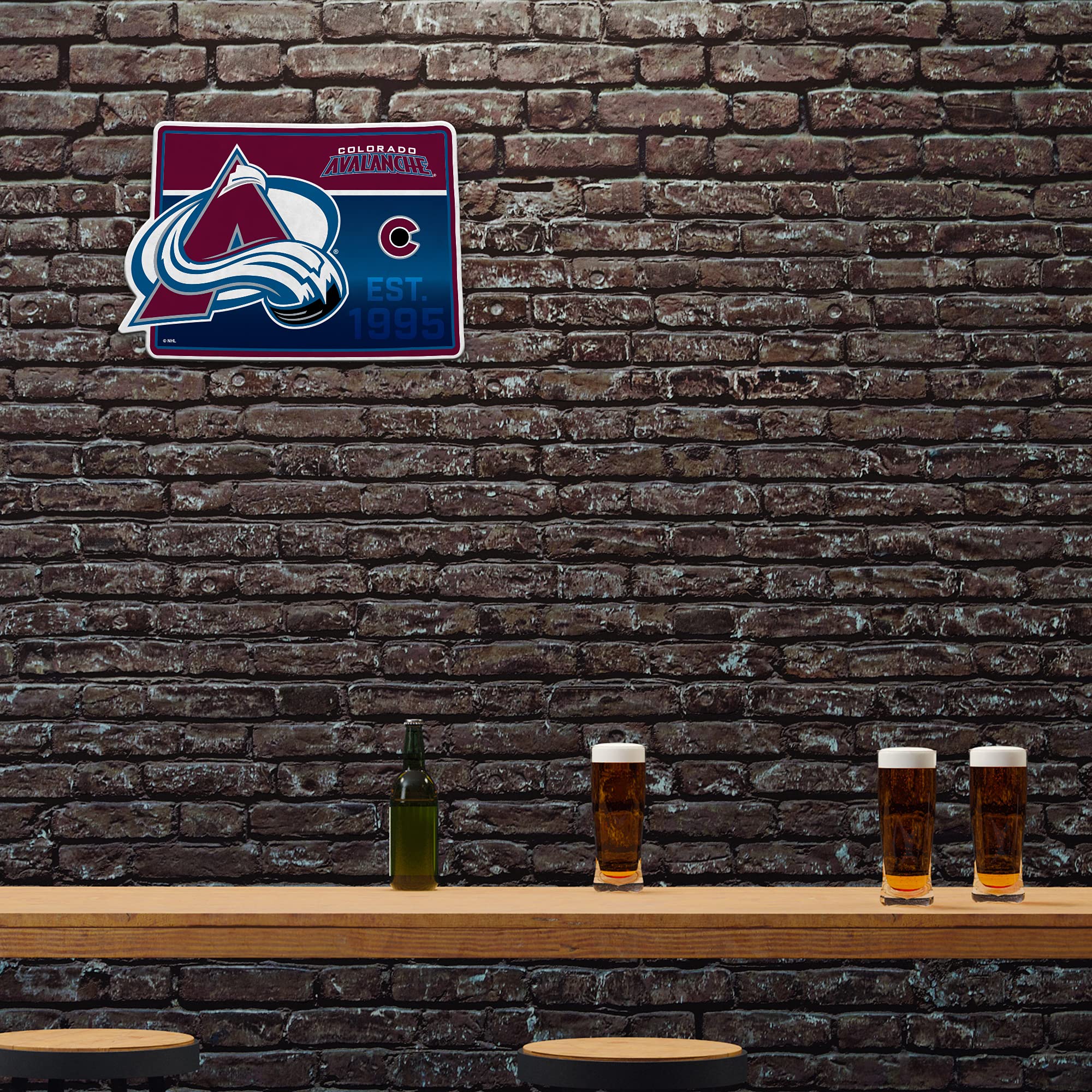 Rico Industries Nhl Colorado Avalanche State Shape Shape Cut Pennant - Home And Living Room D  Cor - Soft Felt Ez To Hang