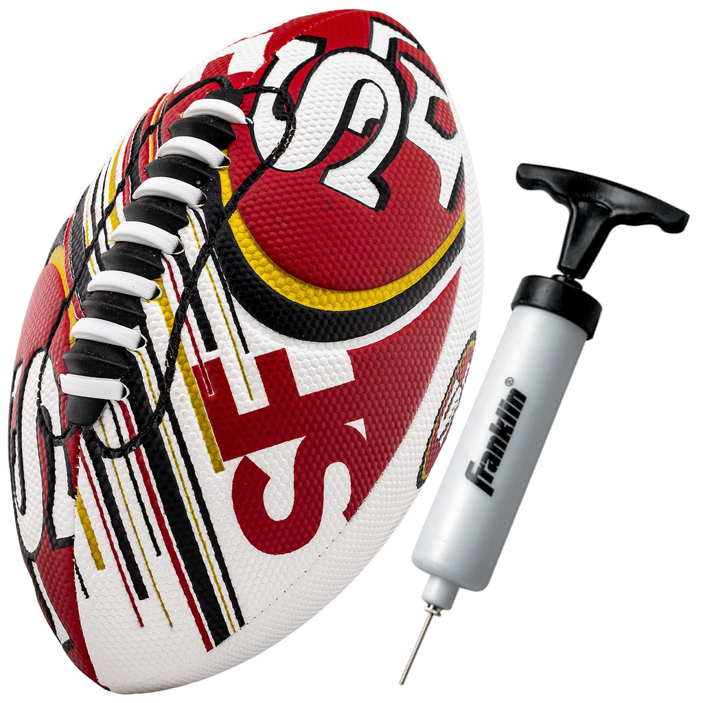 Franklin Sports Nfl San Francisco 49Ers Football - Youth Mini Football - 8.5'' Junior Size Ball - Spacelace Easy Grip Texture- P