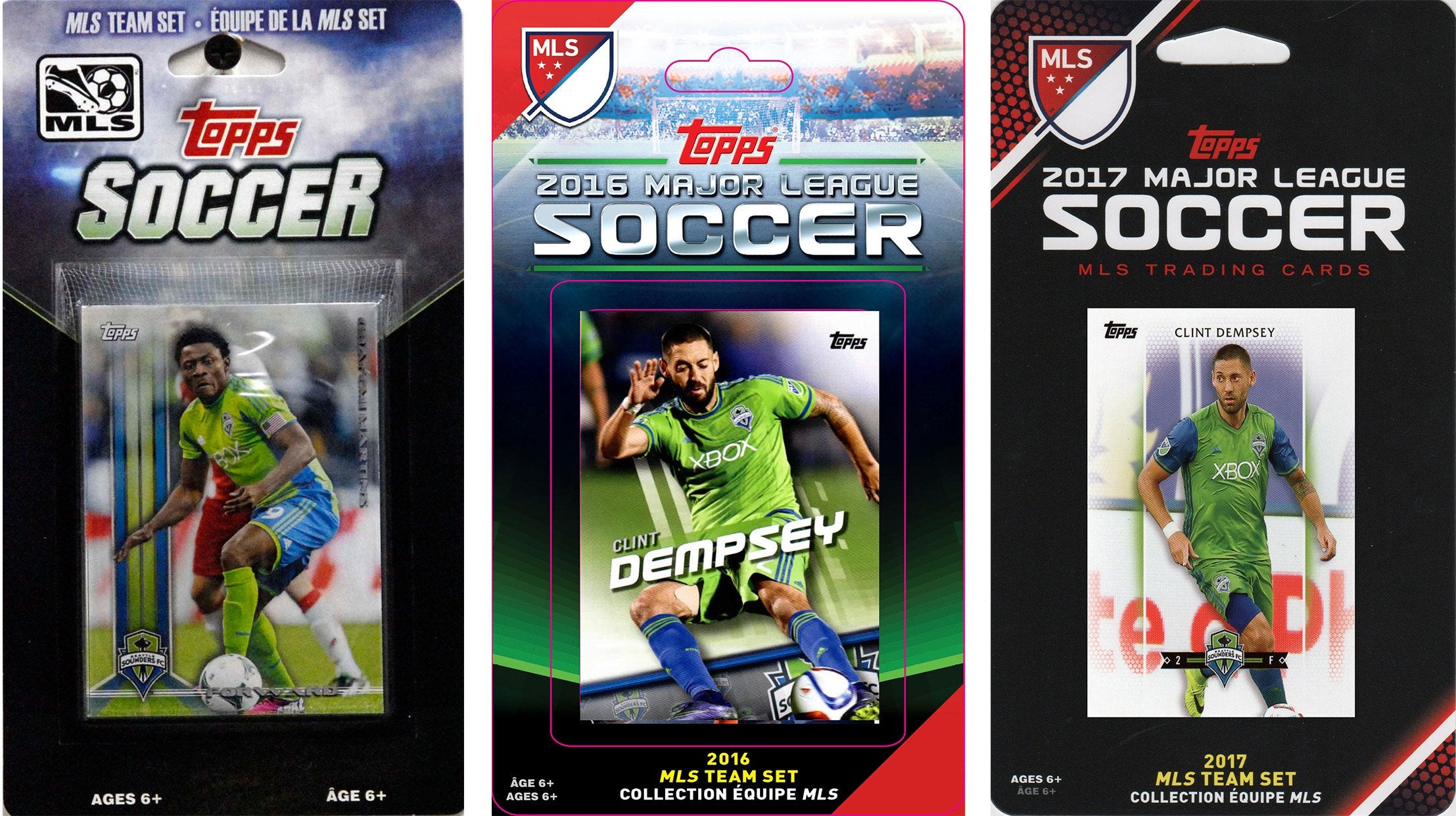 Mls Seattle Sounders 3 Different Licensed Trading Card Team Sets
