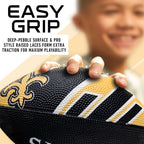 Franklin Sports Nfl New Orleans Saints Football - Youth Football - Mini 8.5'' Rubber Ball - Perfect For Kids - Team Logos And Co