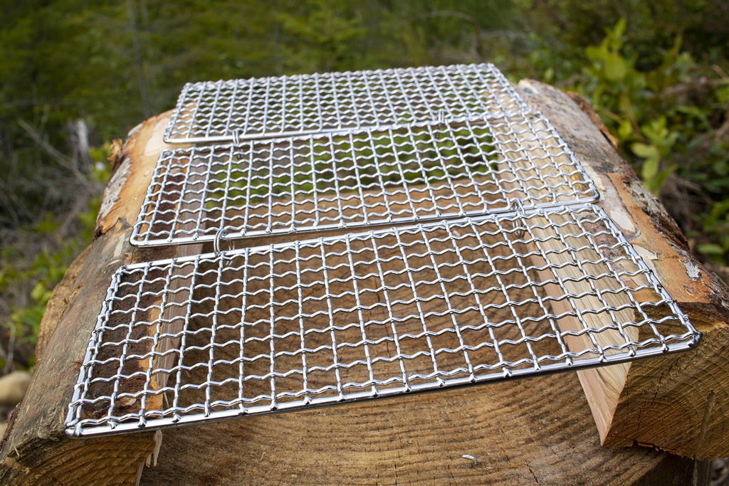 Family 3-Pack - The Original Bushcraft Grill - Welded Stainless Steel High Strength Mesh (Campfire Rated) - Expedition Research