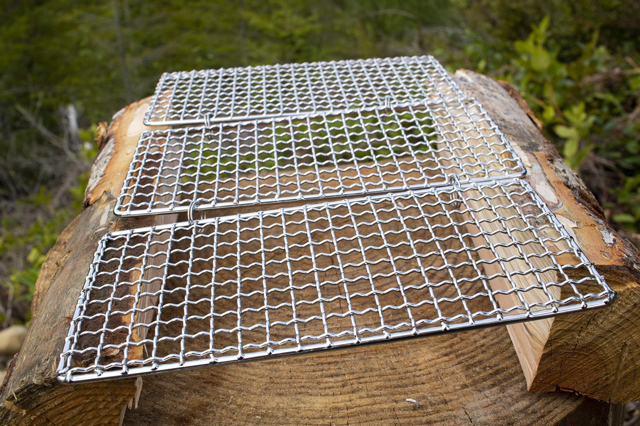 Family 3-Pack - The Original Bushcraft Grill - Welded Stainless Steel High Strength Mesh (Campfire Rated) - Expedition Research