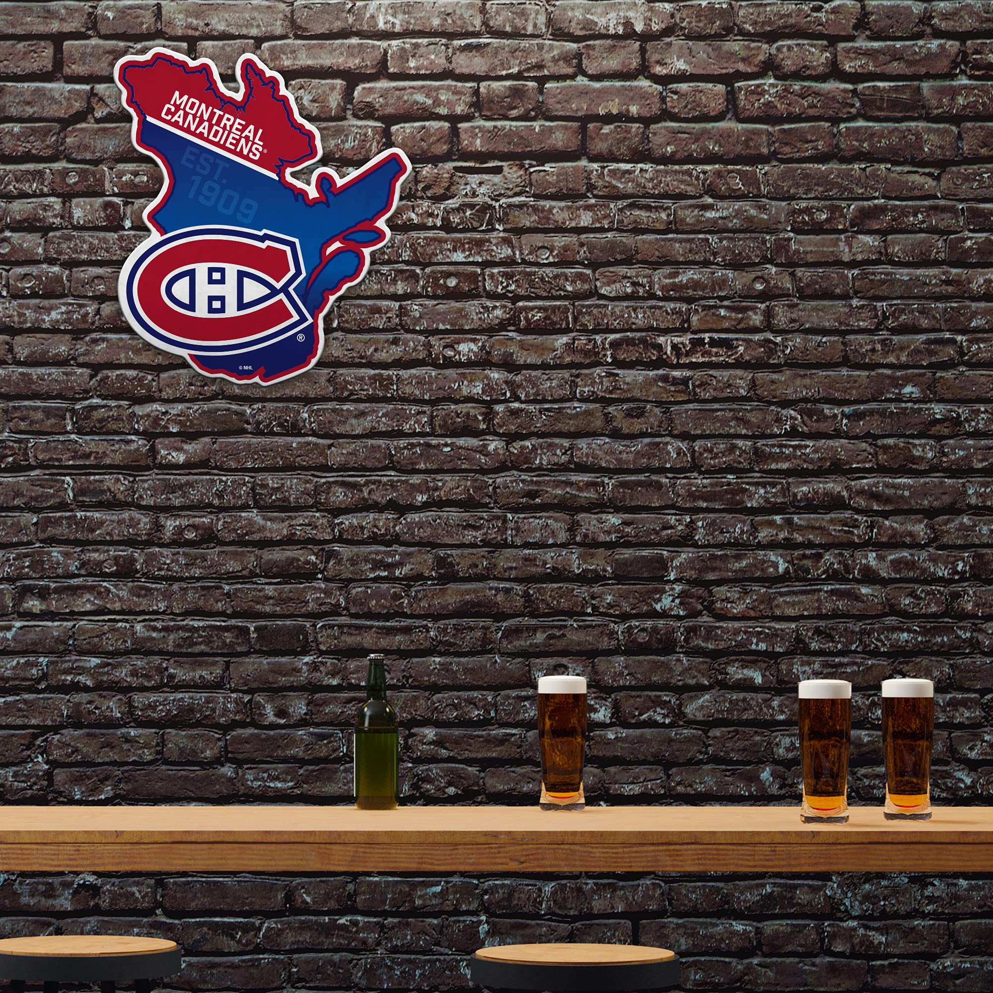 Rico Industries Nhl Montreal Canadiens State Shape Shape Cut Pennant - Home And Living Room D  Cor - Soft Felt Ez To Hang