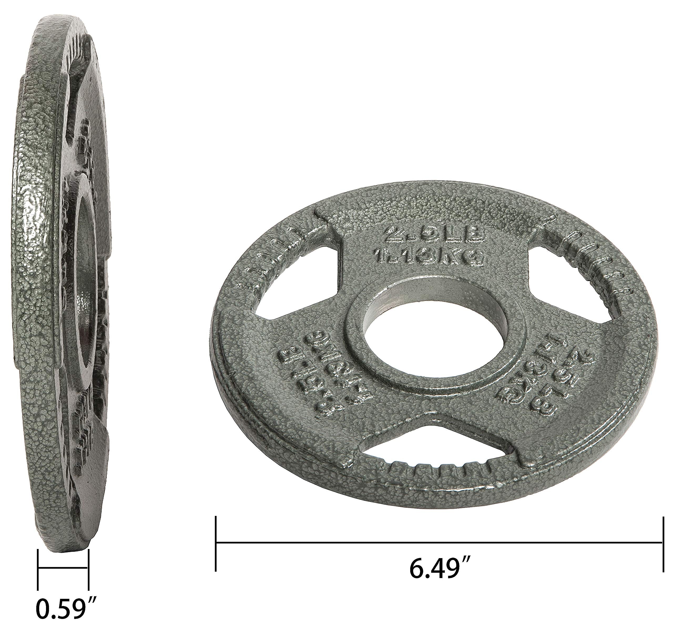 Fitvids Cast Iron Plate Weight Plate For Strength Training And Weightlifting, 2-Inch Center, 2.5Lb (Set Of 2)