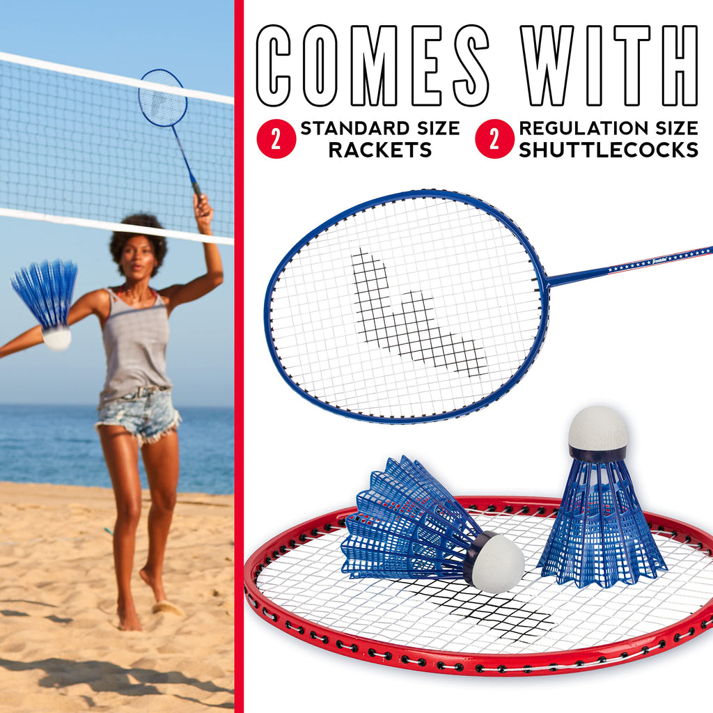 Franklin Sports 2 Player Badminton Replacement Set - 2 Badminton Racquets And 2 Shuttlecocks - Adults And Kids Backyard Game - R