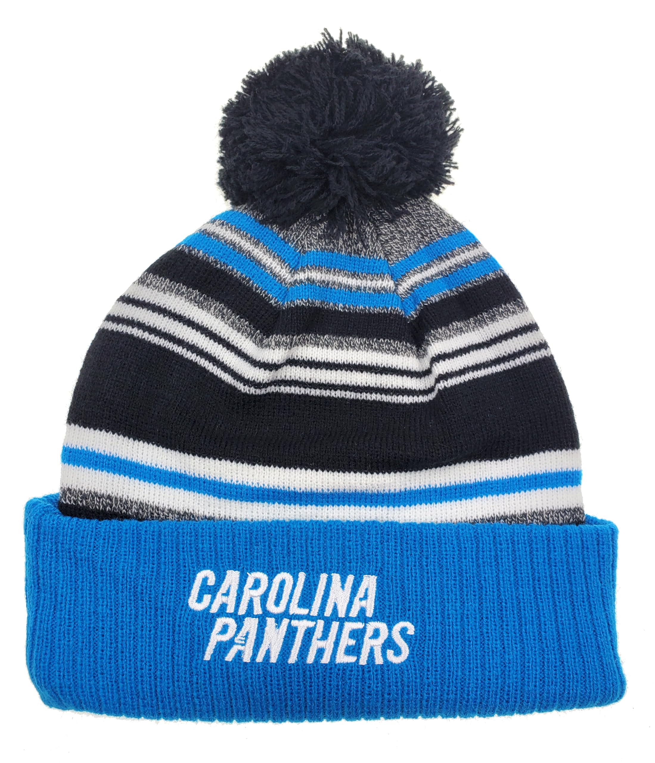 Outerstuff Nfl Youth Boys 8-20 Carolina Panthers Knitted Pom Hat, One Size Team Color