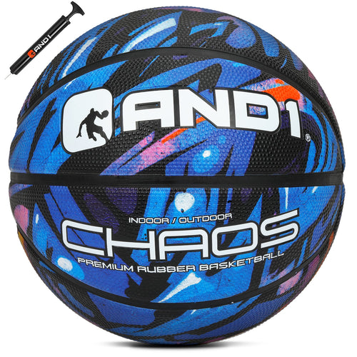 AND1 Chaos Rubber Basketball: (Deflated w/Pump Included), Official Regulation Size