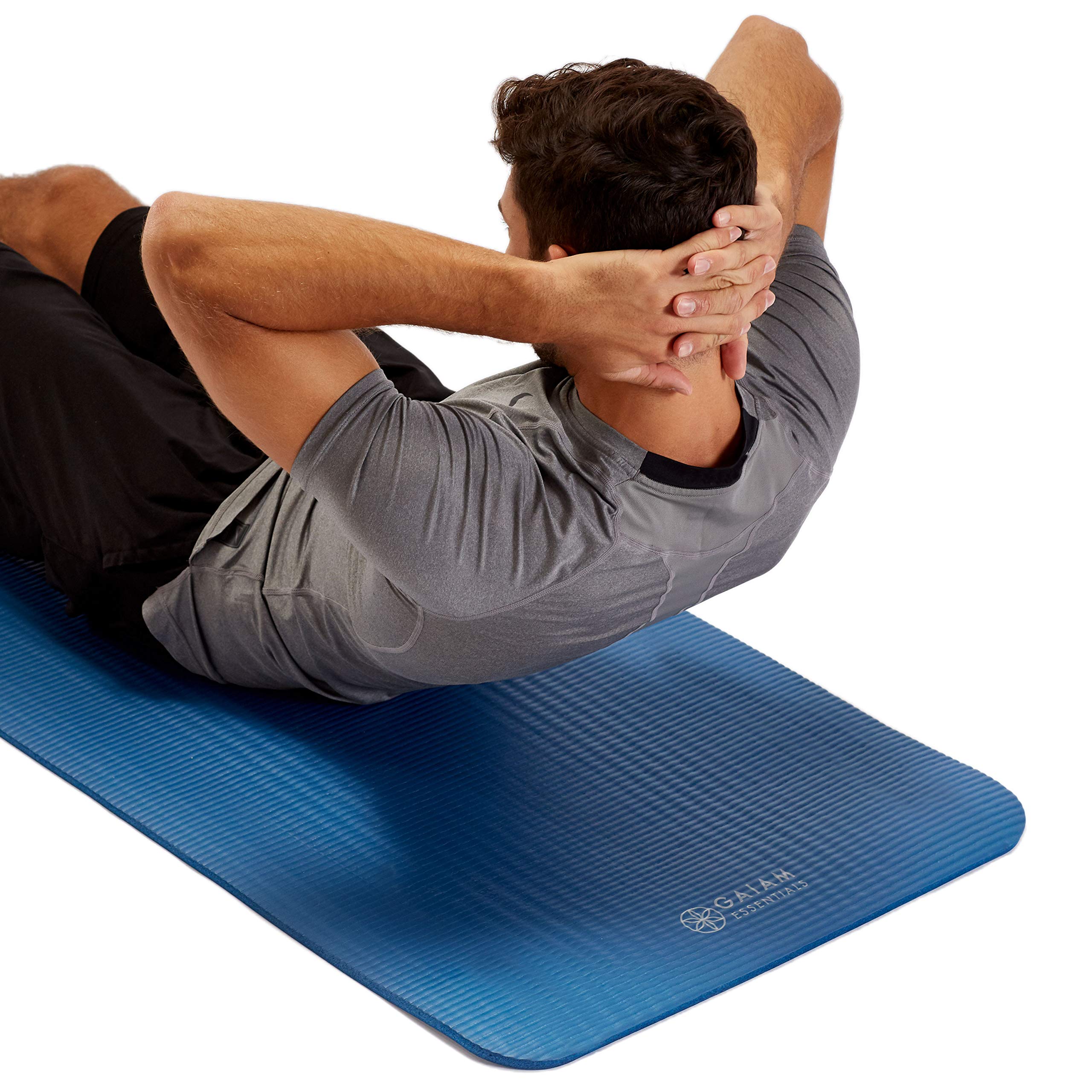 Gaiam Essentials Thick Yoga Mat Fitness & Exercise Mat With Easy-Cinch Carrier Strap, Orange, 72''''L X 24''''W X 2/5 Inch Thick