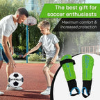 Vizari Malaga Soccer Shin Guards for Youth & Adults -Lightweight Ankle Protection – Green
