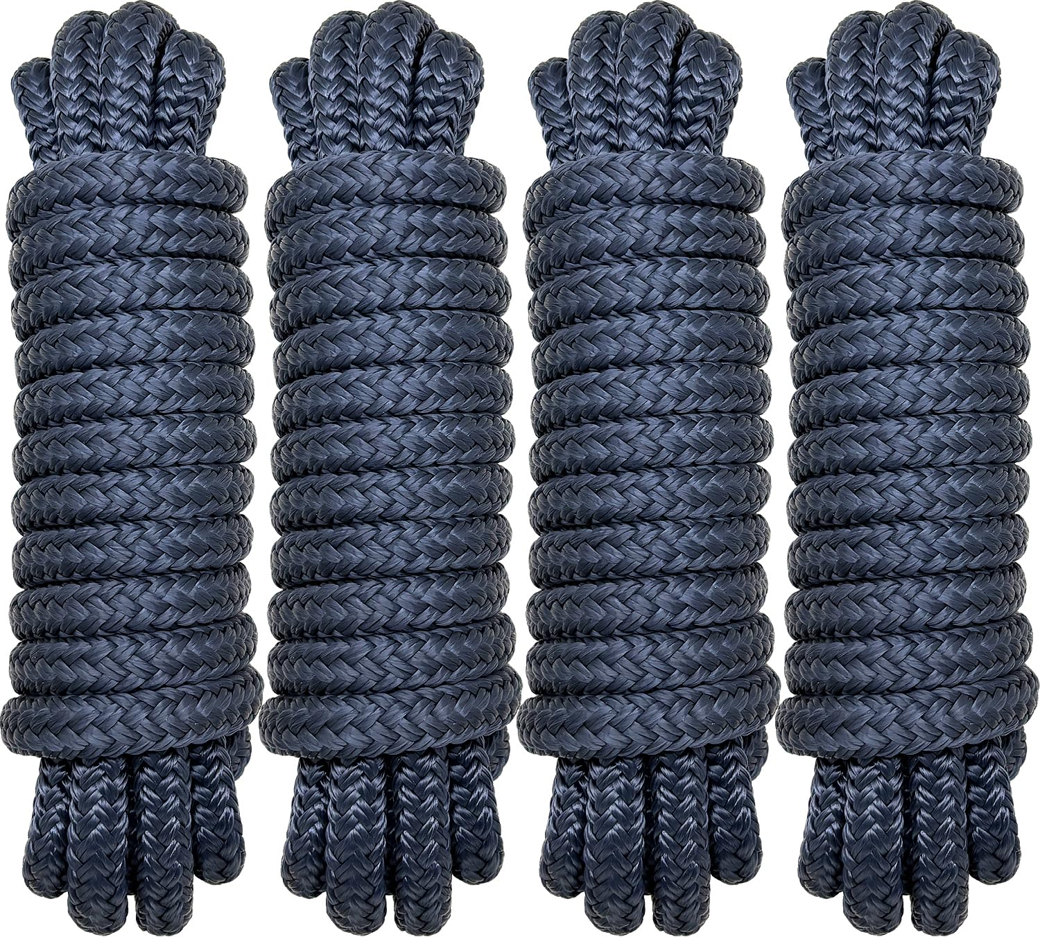 Boat Dock Lines 1/2 Inch x 15 ft Double Braid Nylon Dock Lines for Boats & Pontoons, Marine-Grade Nylon Dock Line with a 12 Eye,