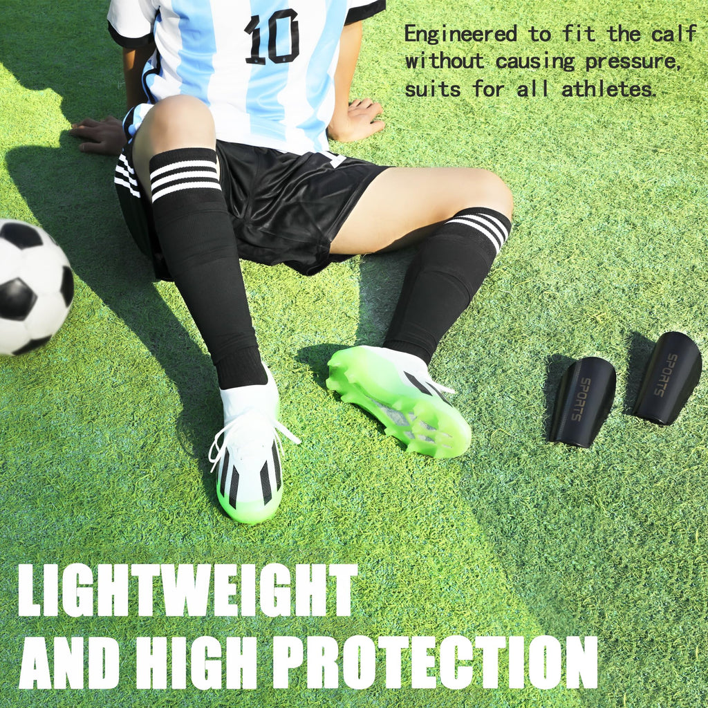 Soccer Shin Guards For Kids Youth - Shin Pads Set With Shin Sleeves And Long Soccer Socks For Age 3-16 Boys And Girls - Lightwei