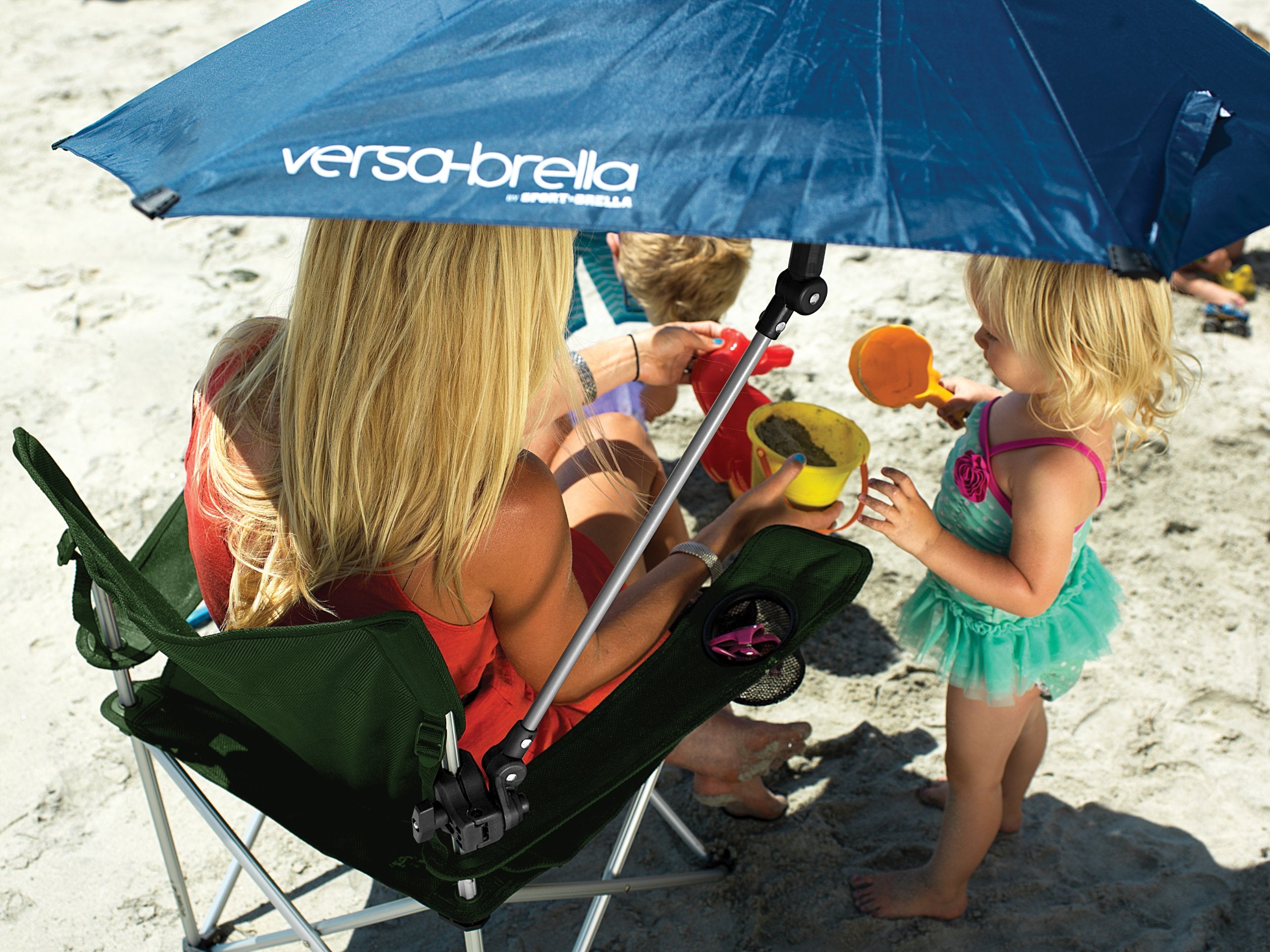 Sport-Brella Versa-Brella SPF 50+ Adjustable Umbrella with Universal Clamp, XL, Firebrick Red
