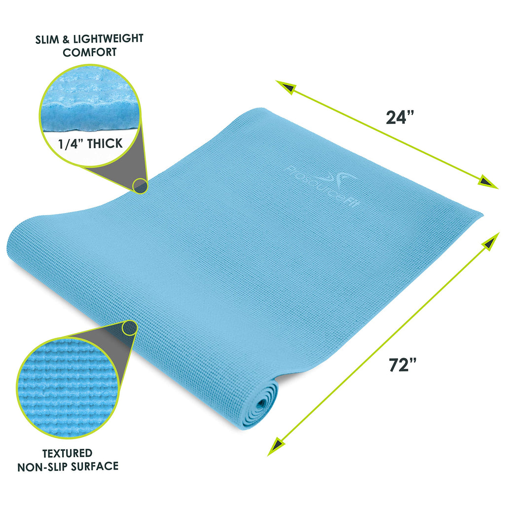 Prosourcefit Original Yoga Mat 1/4'' - Aqua' (Ps-1906-Mat-Pvc-Aqua)
