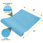 Prosourcefit Original Yoga Mat 1/4'' - Aqua' (Ps-1906-Mat-Pvc-Aqua)