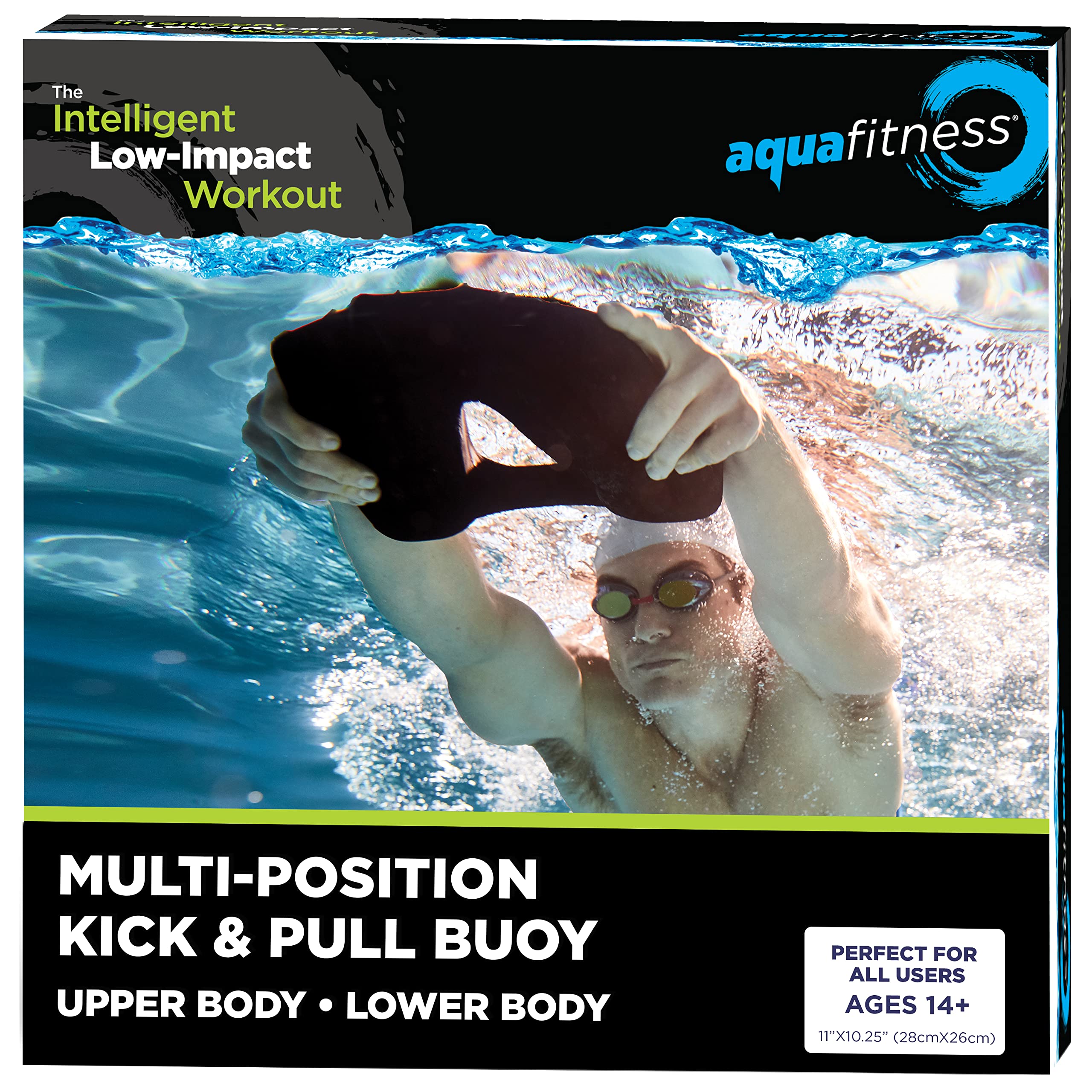 Aqua Fitness, 3-In-1 Combo Pull-Kick-Swim Kickboard, Eva Foam Swim Training Device, Adults