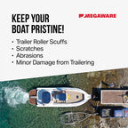 Megaware - Xl Scuffbuster Bow Guard With Notch For Boats - Protects From Scuffs And Scratches - Stainless Steel Shield With 3M A