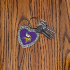 Rico Industries Nfl New York Giants Metal Rhinestone Heart Keychain