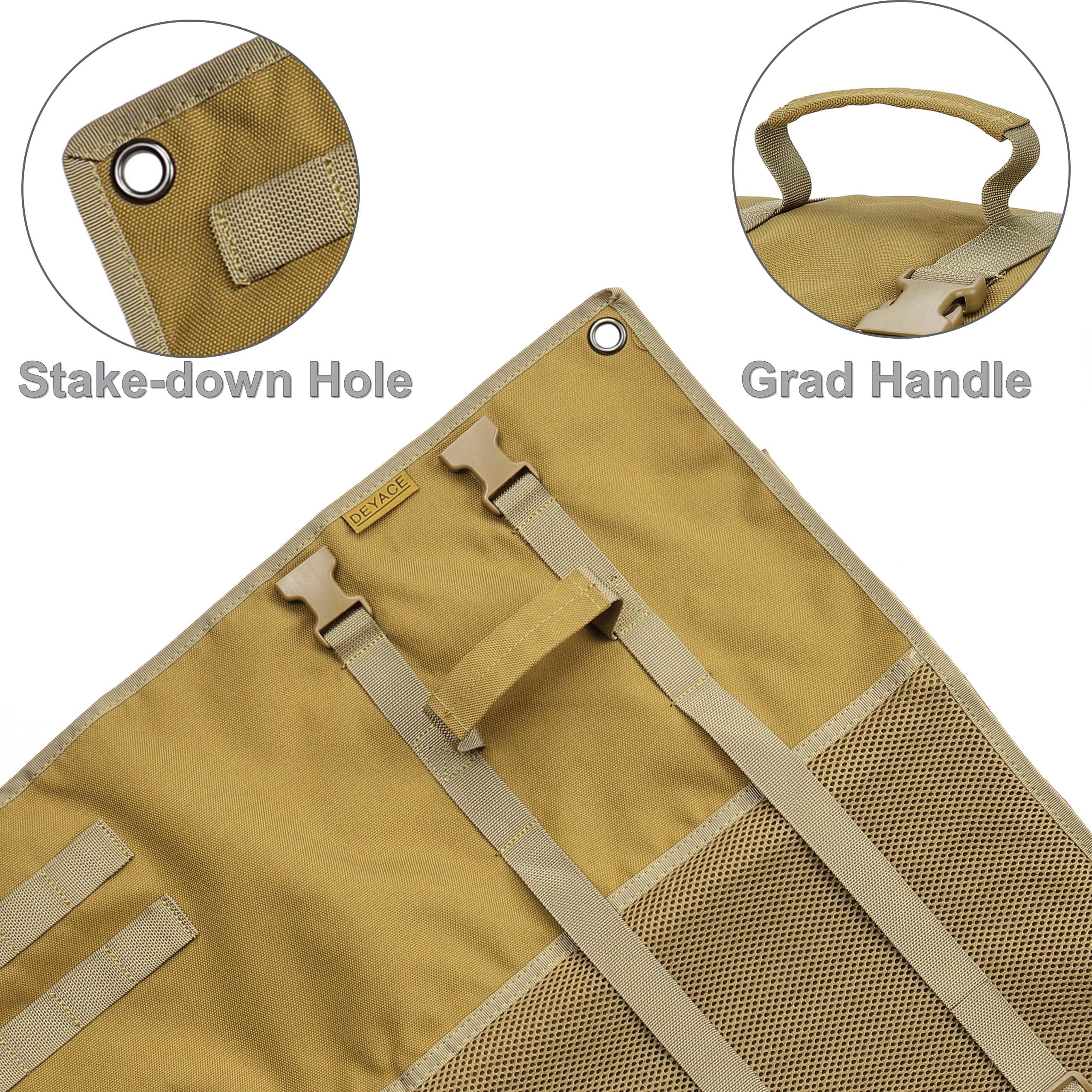 Deyace Shooting Mats Prone Padded, Extra Large Portable Roll Up Shooting Padded Mat For Range Shooting And Hunting (Tan)