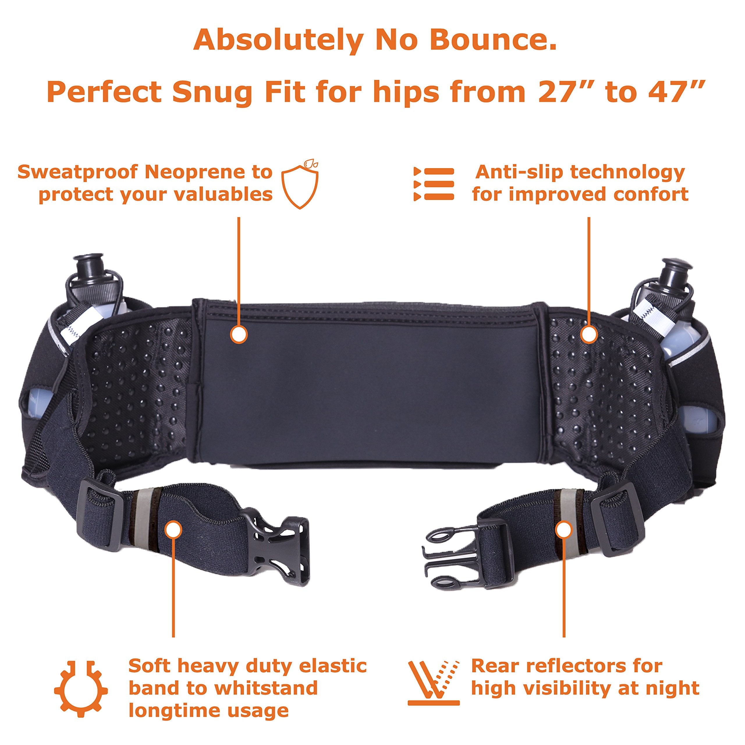 [Voted No.1 Hydration Belt] Runtasty Winners' Running Fuel Belt - Includes Accessories: 2 Bpa Free Water Bottles & Runners Ebook