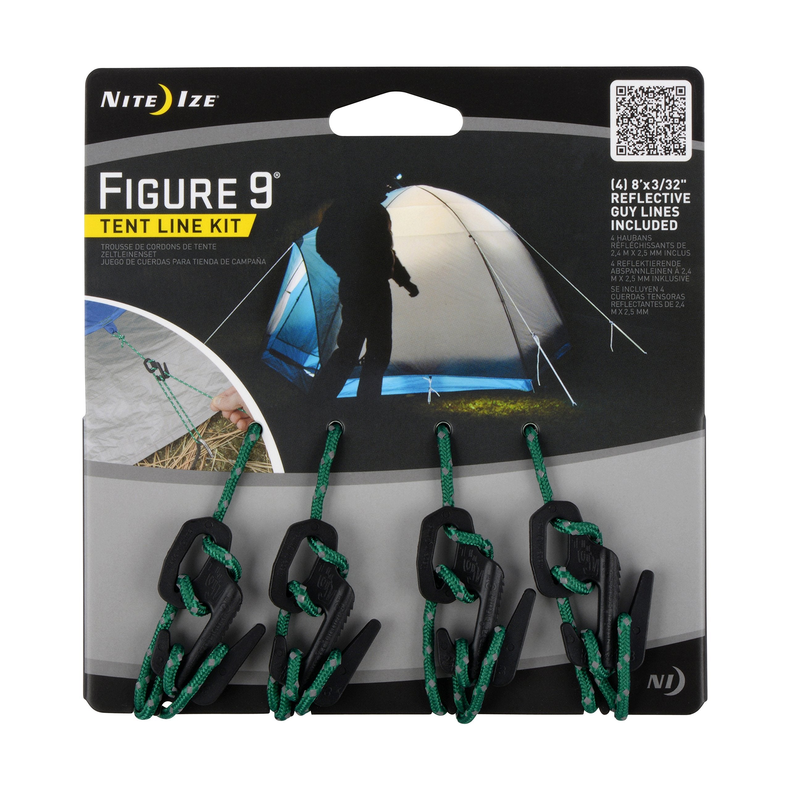 Nite Ize F9T4-03-01 Figure 9 Tent Line Kit, Black