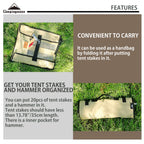 Campingmoon Cotton Canvas Tent Stakes Case Storage Bag Max 13.78?/35Cm In Length Beige Color B135
