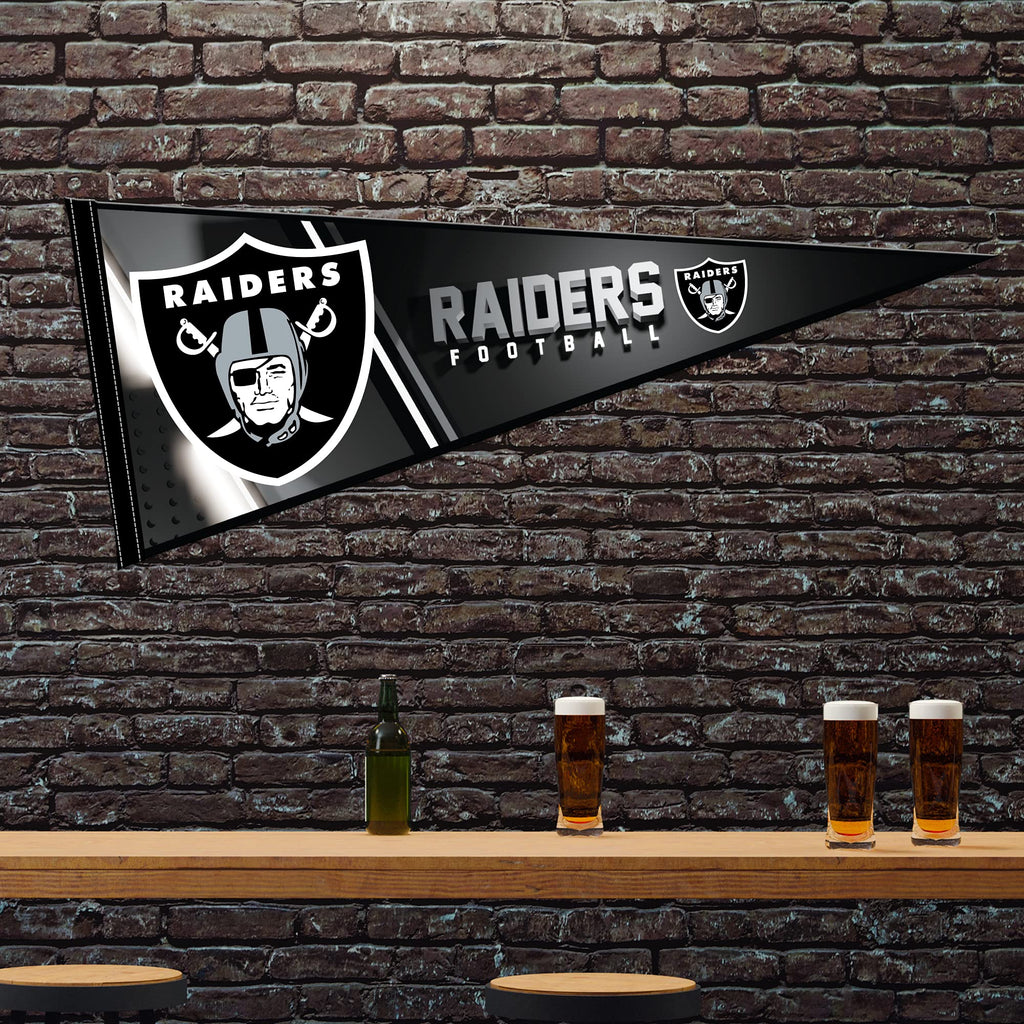 Rico Industries Nfl Football Las Vegas Raiders Primary 12'' X 30'' Felt Wall D  Cor Pennant - Great For Home/Bed Room/Man Cave D
