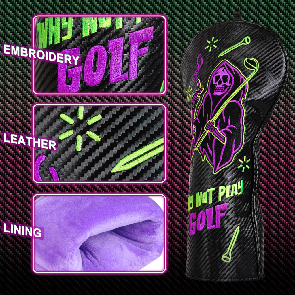 Big Crazy Golf Club Head Cover Funny Cool Unique Driver Headcovers Fits Up To 460Cc Death Golf