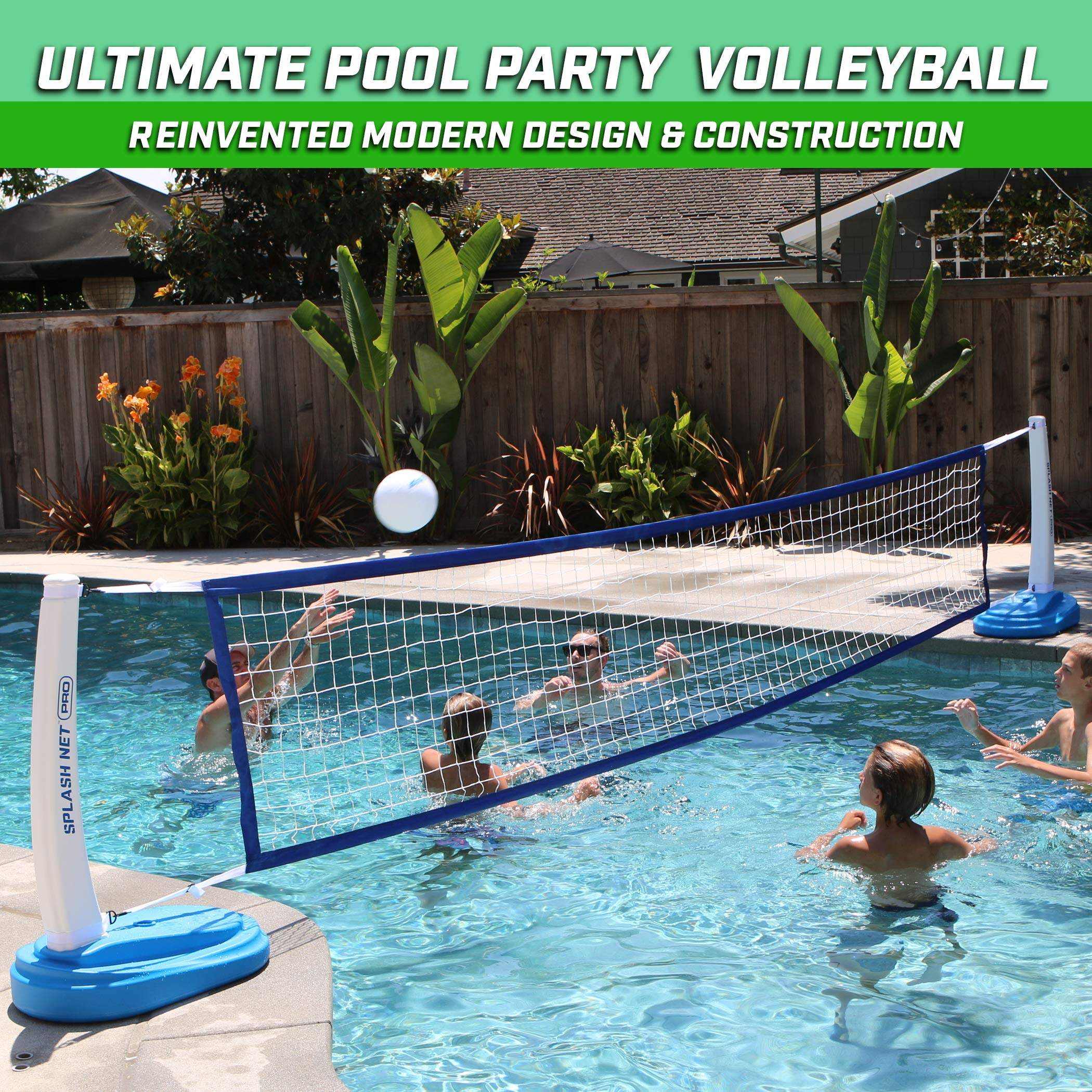 Gosports Splash Net Pro Pool Volleyball Net Includes 2 Water Volleyballs And Pump